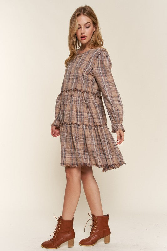 Sweet Tea on the Porch Plaid Tiered Dress