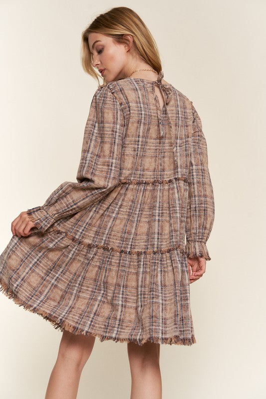 Sweet Tea on the Porch Plaid Tiered Dress