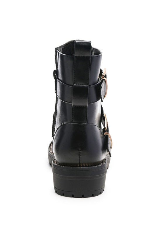 BILLY ATTA GIRL METAL CHAIN DETAIL BIKE BOOT - Coeur de la Mode