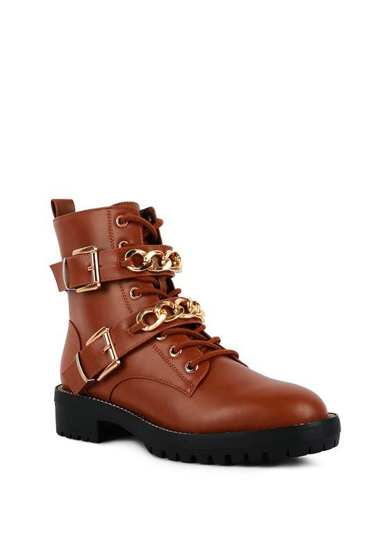 BILLY ATTA GIRL METAL CHAIN DETAIL BIKE BOOT - Coeur de la Mode