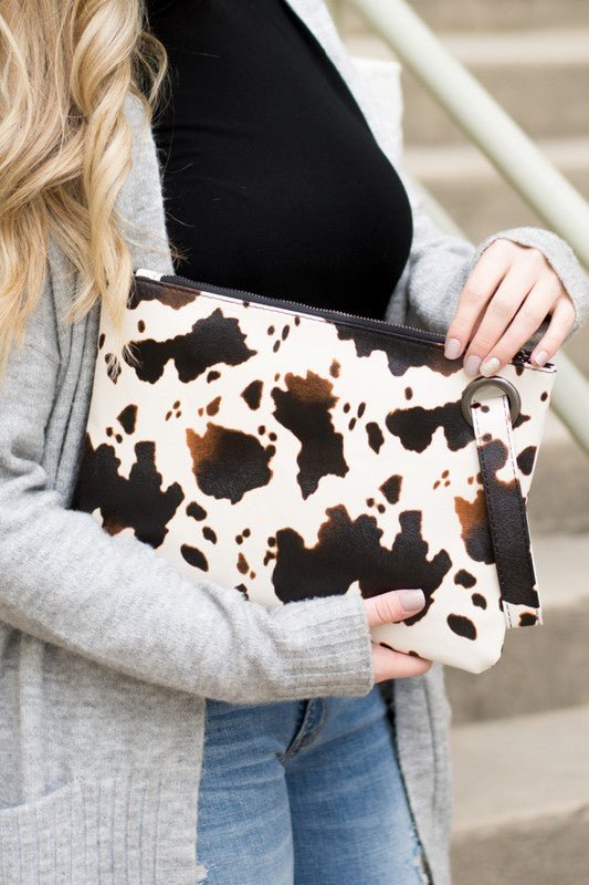 Cow Print Oversized Everyday Clutch - Coeur de la Mode