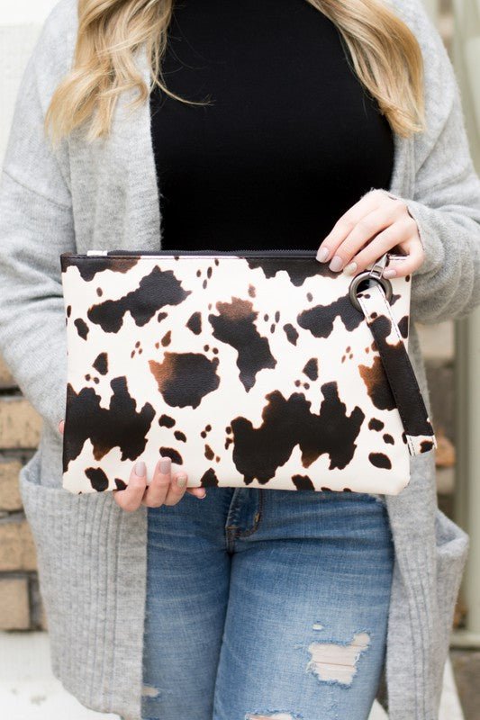 Cow Print Oversized Everyday Clutch - Coeur de la Mode