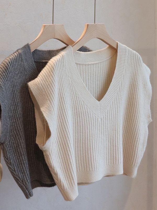 Cropped sleeveless ribbed vest - Coeur de la Mode
