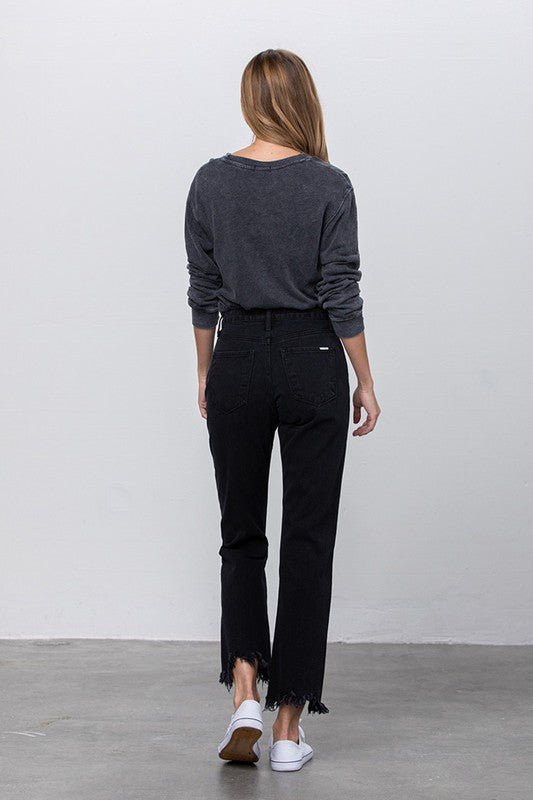 DESTROYED STRAIGHT JEANS - Coeur de la Mode