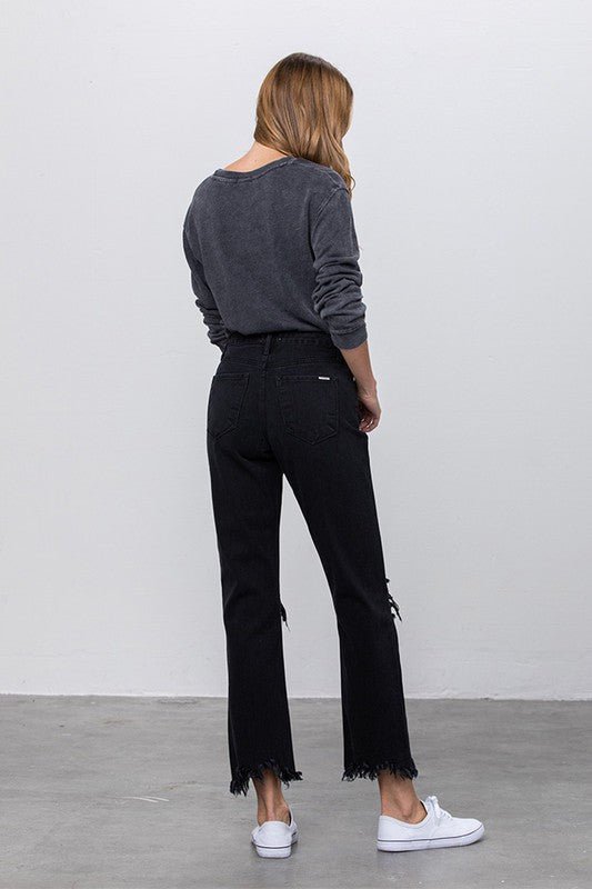 DESTROYED STRAIGHT JEANS - Coeur de la Mode