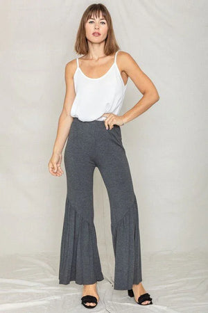 Diagonal Trim Ruffle Hem Pants - Coeur de la Mode