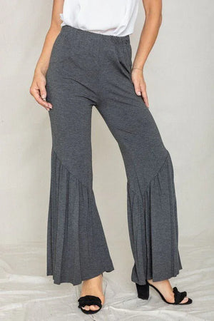 Diagonal Trim Ruffle Hem Pants - Coeur de la Mode