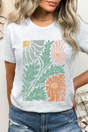 Distressed Boho flower Graphic T Shirts - Coeur de la Mode