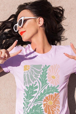 Distressed Boho flower Graphic T Shirts - Coeur de la Mode