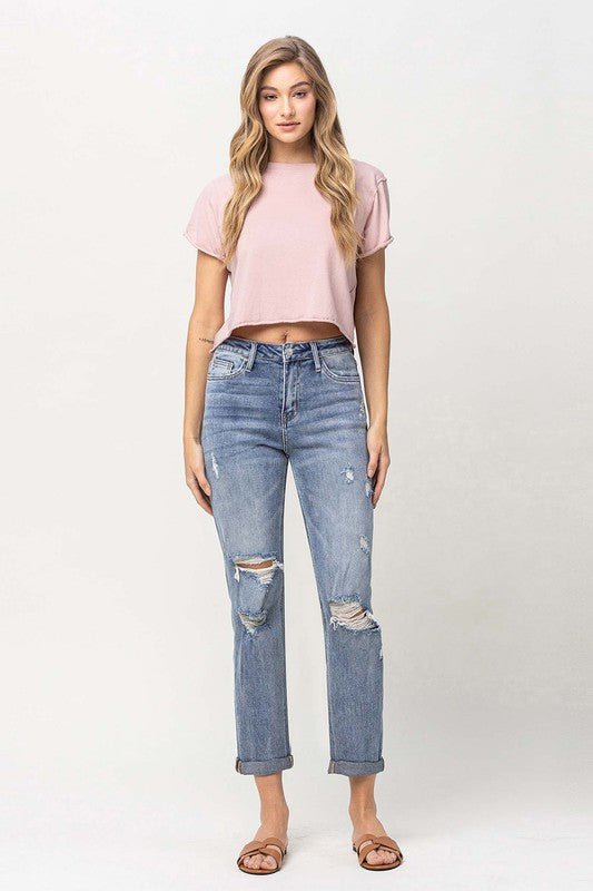 Distressed Stretch Boyfriend - Coeur de la Mode