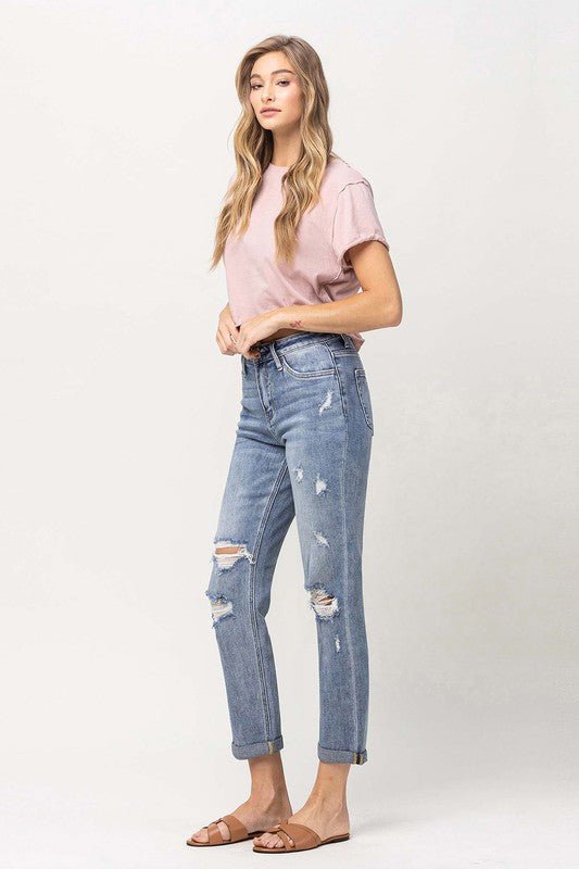 Distressed Stretch Boyfriend - Coeur de la Mode