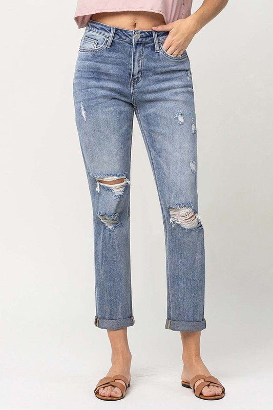 Distressed Stretch Boyfriend - Coeur de la Mode