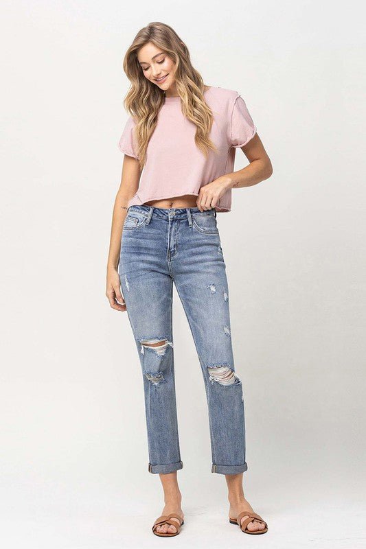 Distressed Stretch Boyfriend - Coeur de la Mode