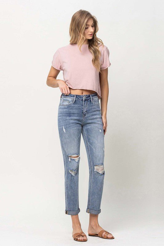 Distressed Stretch Boyfriend - Coeur de la Mode