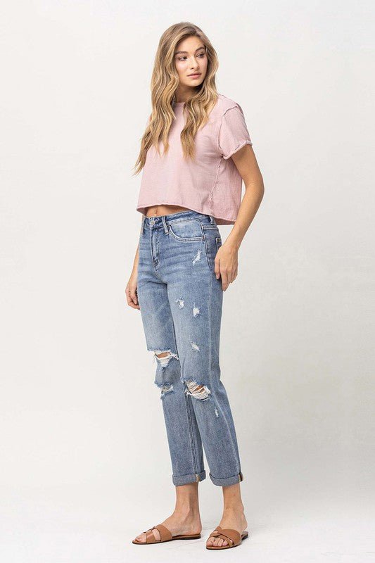 Distressed Stretch Boyfriend - Coeur de la Mode