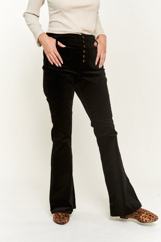 Elevate Your Fall Style with High-Waisted Corduroy Flare Pants - Coeur de la Mode