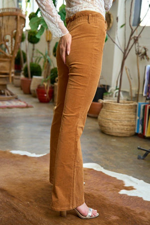 Elevate Your Fall Style with High-Waisted Corduroy Flare Pants - Coeur de la Mode