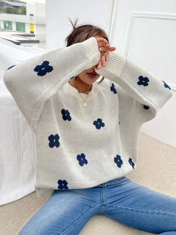 Flower knit sweater - Coeur de la Mode