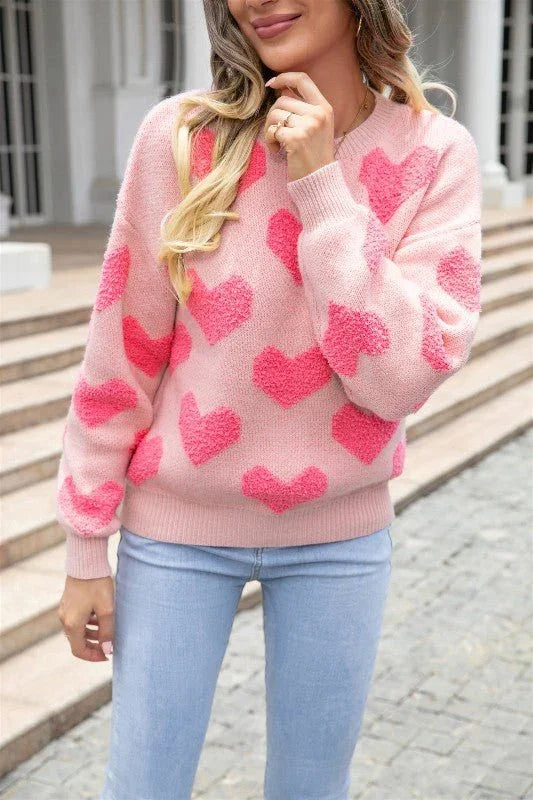 Hearts knit sweater - Coeur de la Mode