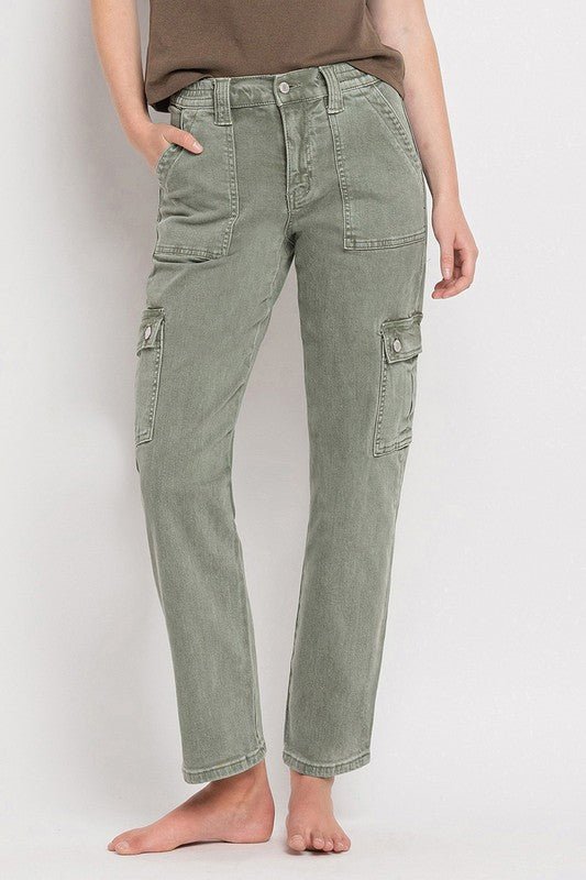 High Rise Cargo Straight Jeans - Coeur de la Mode