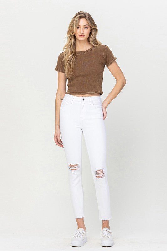 High Rise Crop Skinny Jeans - Coeur de la Mode