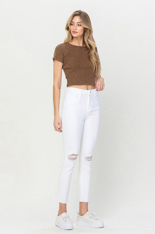 High Rise Crop Skinny Jeans - Coeur de la Mode