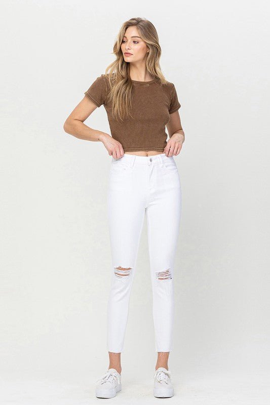 High Rise Crop Skinny Jeans - Coeur de la Mode