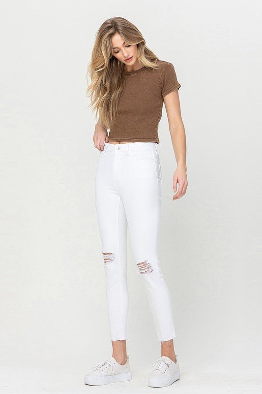 High Rise Crop Skinny Jeans - Coeur de la Mode