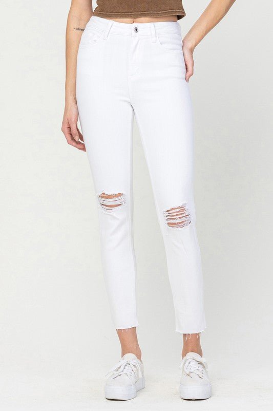 High Rise Crop Skinny Jeans - Coeur de la Mode