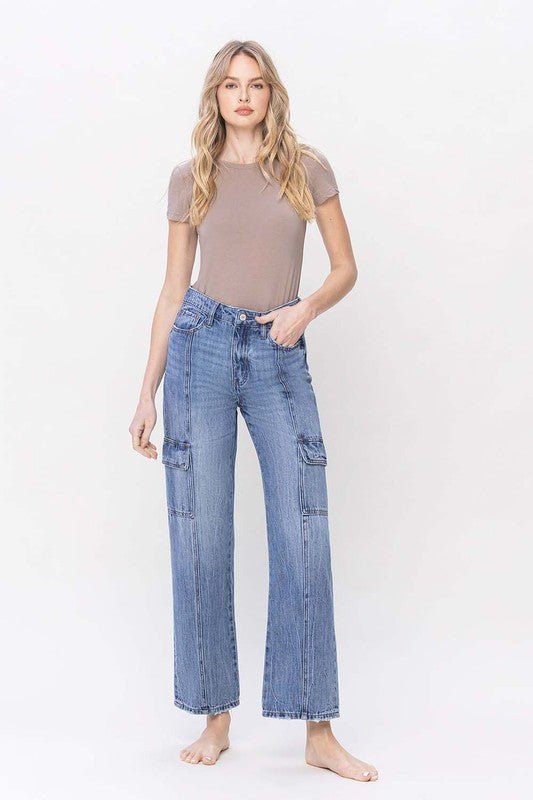 High Rise Dad Cargo Jeans - Coeur de la Mode