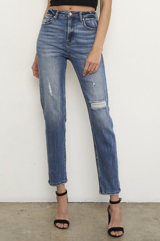 HIGH RISE GIRLFIRNED JEANS - Coeur de la Mode