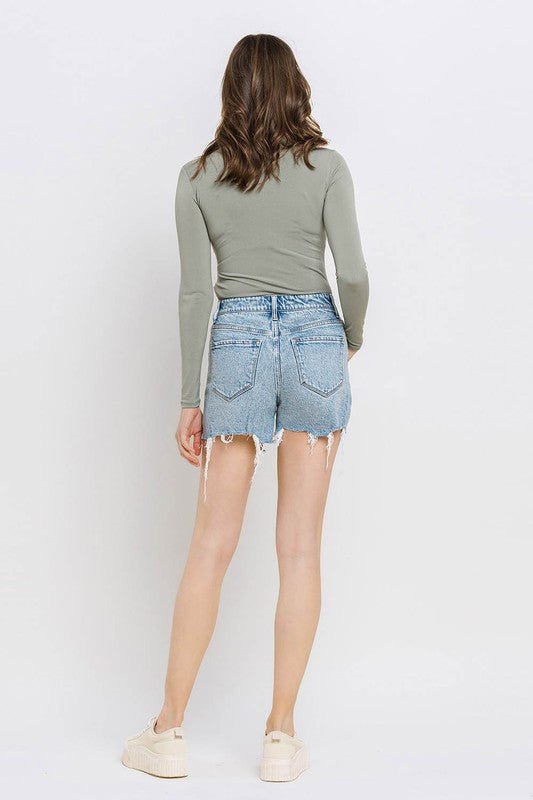 High Rise Raw Hem Shorts - Coeur de la Mode