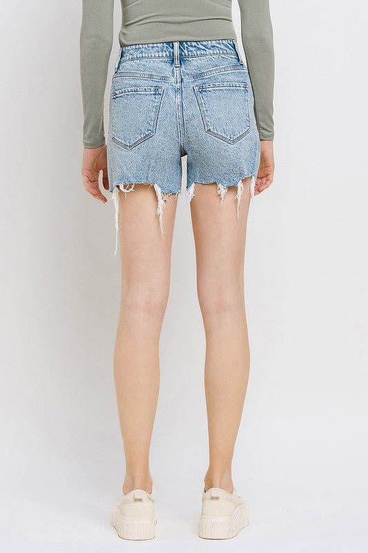 High Rise Raw Hem Shorts - Coeur de la Mode