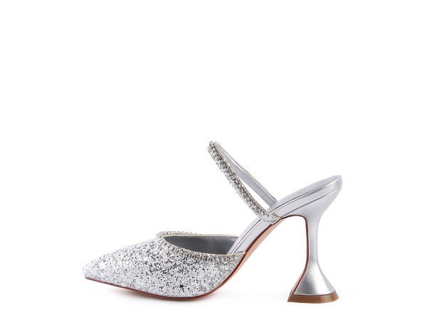 IRIS Glitter Spool Heel Sandal - Coeur de la Mode