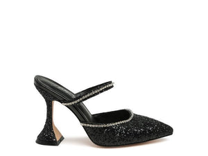 IRIS Glitter Spool Heel Sandal - Coeur de la Mode