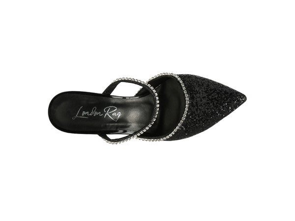 IRIS Glitter Spool Heel Sandal - Coeur de la Mode