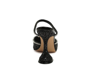 IRIS Glitter Spool Heel Sandal - Coeur de la Mode