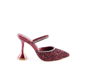 IRIS Glitter Spool Heel Sandal - Coeur de la Mode