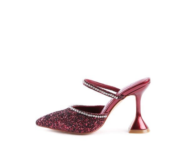 IRIS Glitter Spool Heel Sandal - Coeur de la Mode