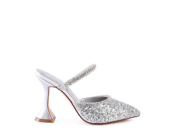 IRIS Glitter Spool Heel Sandal - Coeur de la Mode