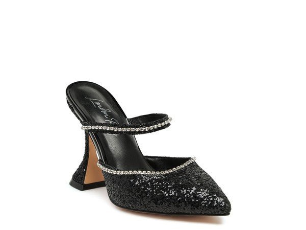 IRIS Glitter Spool Heel Sandal - Coeur de la Mode