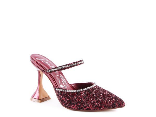 IRIS Glitter Spool Heel Sandal - Coeur de la Mode
