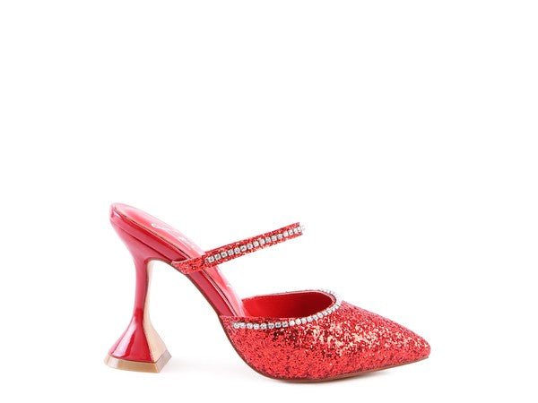 IRIS Glitter Spool Heel Sandal - Coeur de la Mode