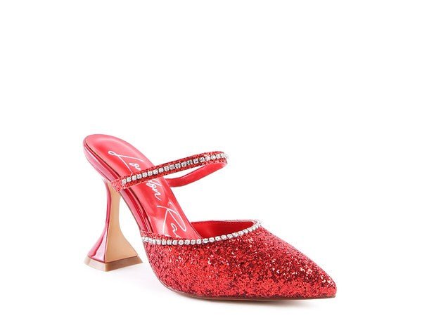 IRIS Glitter Spool Heel Sandal - Coeur de la Mode
