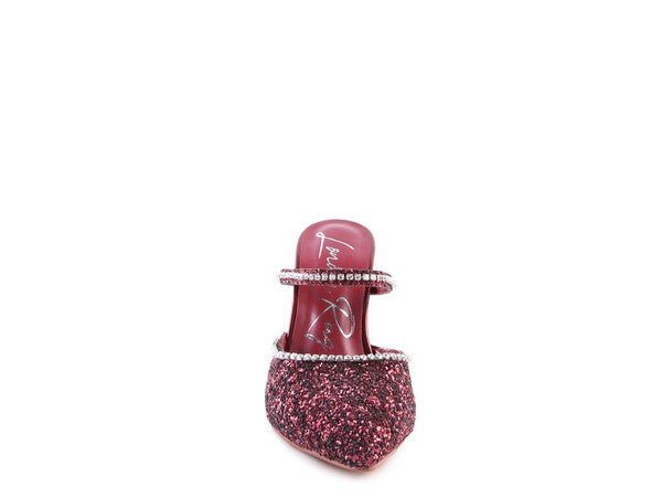 IRIS Glitter Spool Heel Sandal - Coeur de la Mode