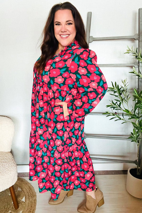 Look Adorable Ribbon Bow Tie Babydoll Tiered Maxi Dress - Coeur de la Mode