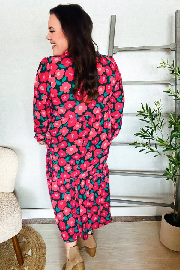 Look Adorable Ribbon Bow Tie Babydoll Tiered Maxi Dress - Coeur de la Mode