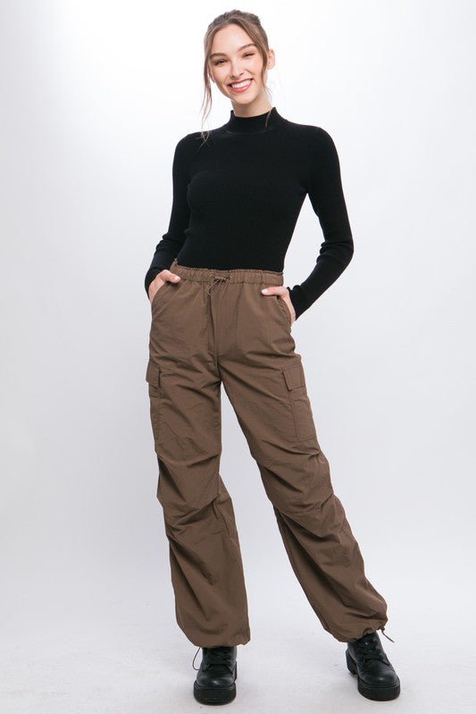 Loose Fit Parachute Cargo Pants - Coeur de la Mode