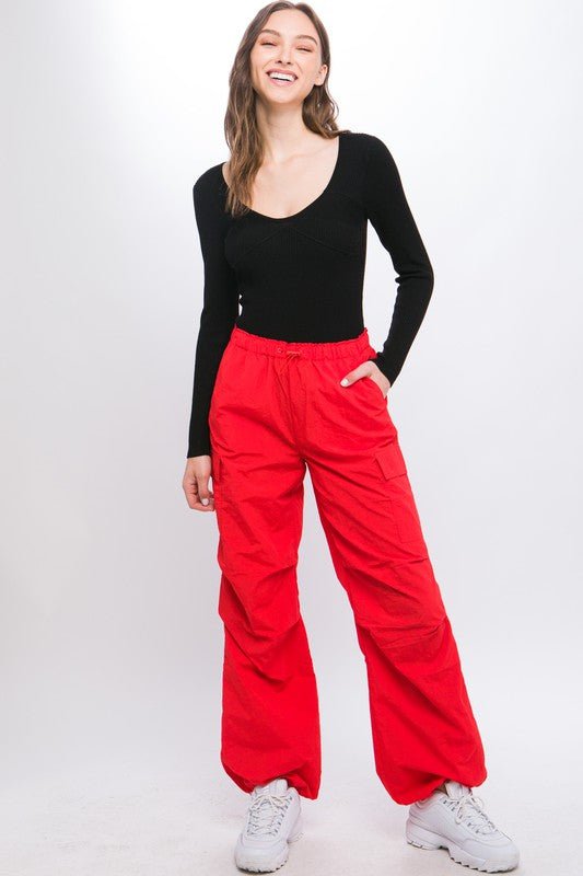 Loose Fit Parachute Cargo Pants - Coeur de la Mode