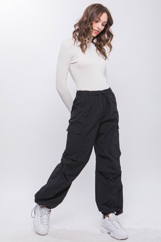 Loose Fit Parachute Cargo Pants - Coeur de la Mode